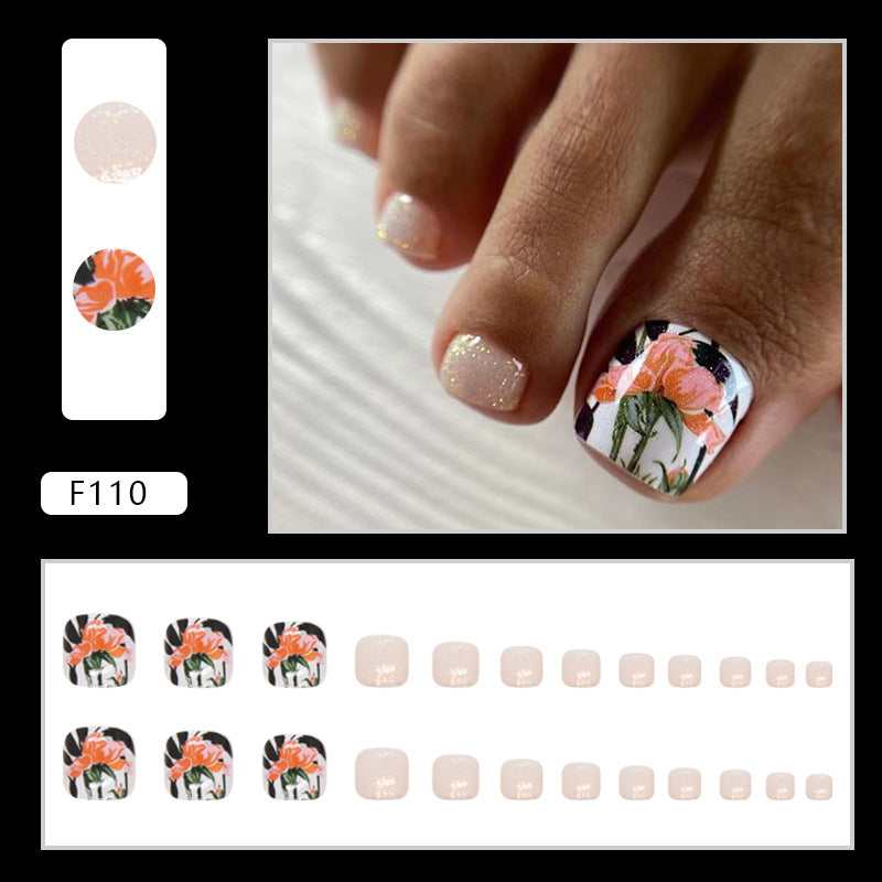 No.244 Fashion Flower Toenails Patch 24pcs/Set