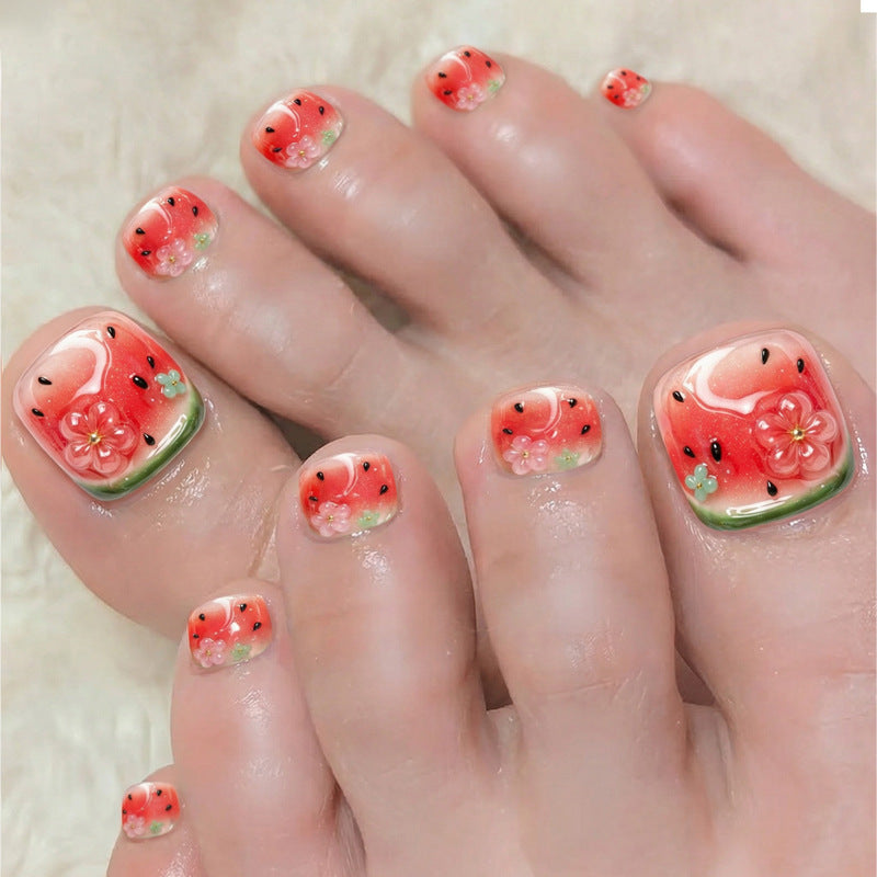 No.762 Watermelon Toenails Patch 24pcs/Set