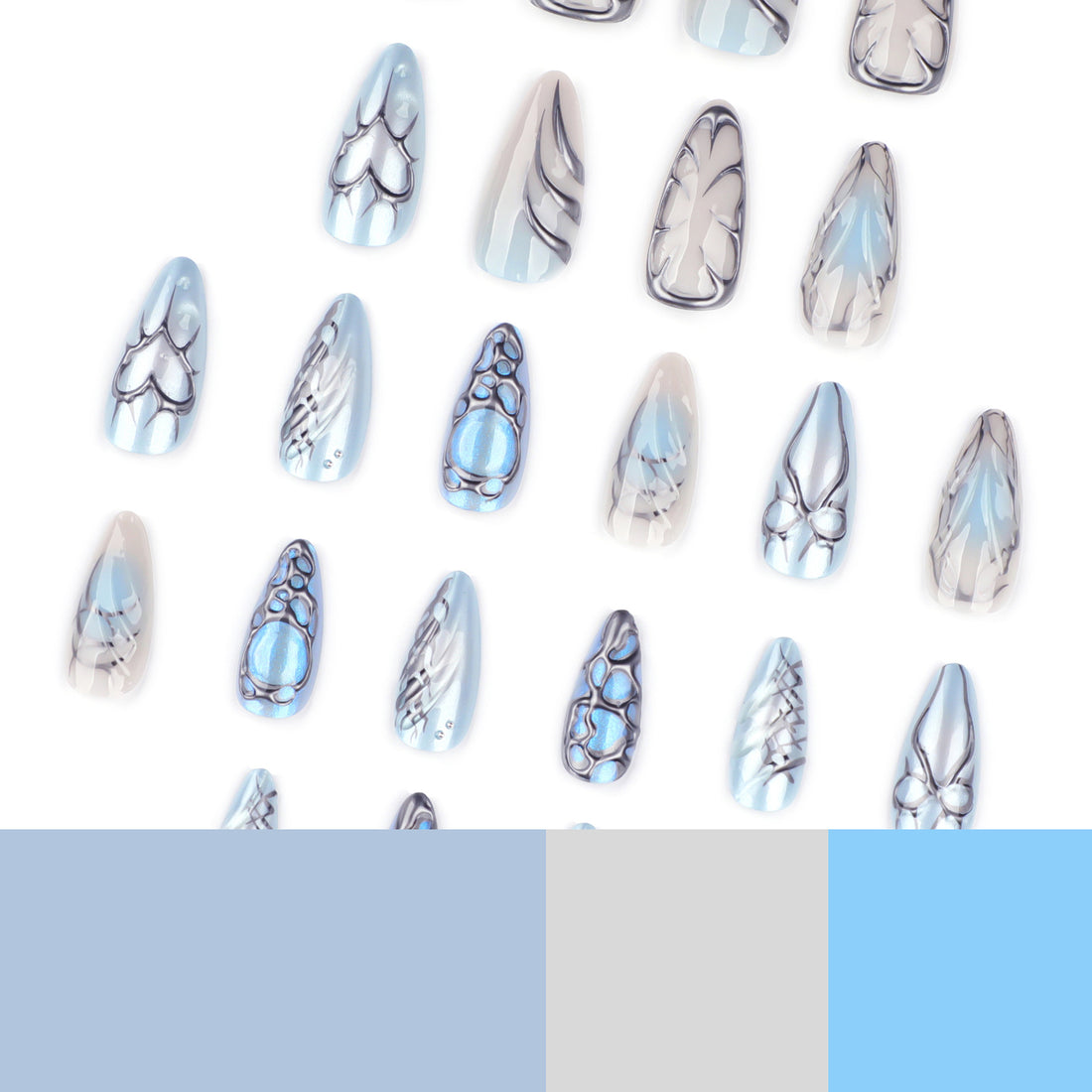 No.F585 Y2K Fashion Fingernails Patch 24pcs/Set