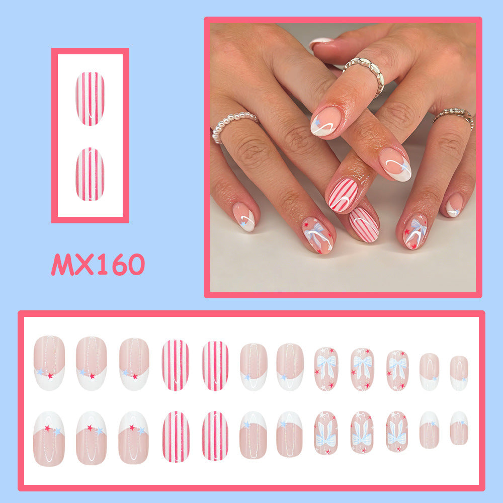 No.F760 Cute Bow Fingernails Patch 24pcs/Set