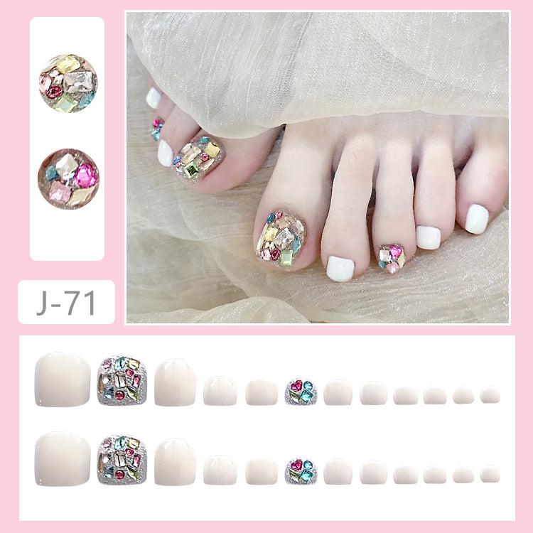 No.549 Colorful Diamonds Toenails Patch 24pcs/Set
