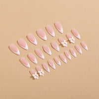 No.F267 Pearl White Bow Fingernails Patch 24pcs/Set