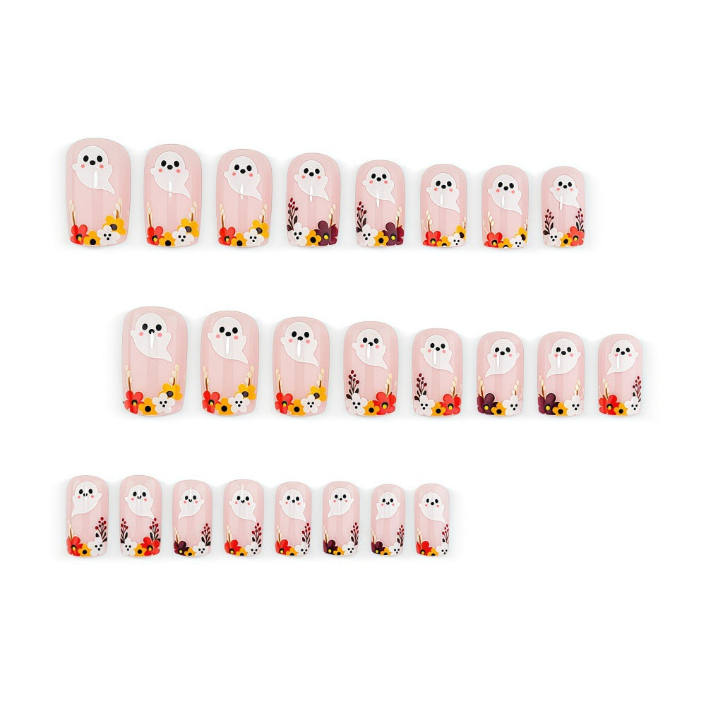 No.AW202 Halloween Ghost Fingernails Patch 24pcs/Set