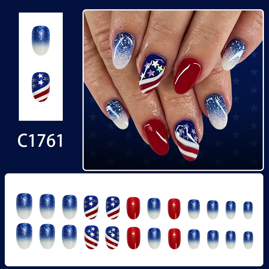 No.JNU24 Gradient National Flag Fingernails Patch 24pcs/Set