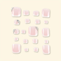 No.285 Pure Pink Diamond Toenail Patch 24pcs/Set