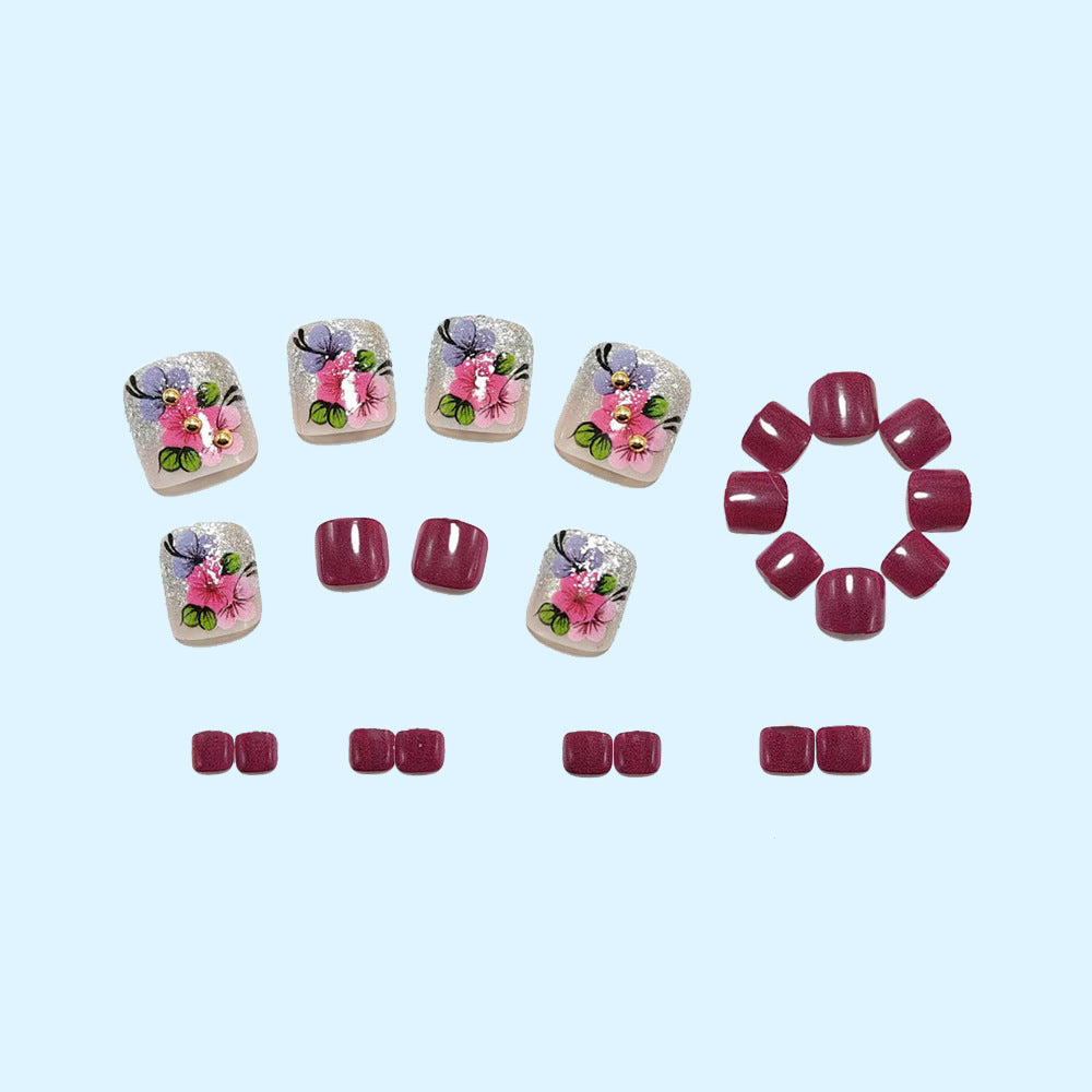 No.711 Flower Toenails Patch 24pcs/Set