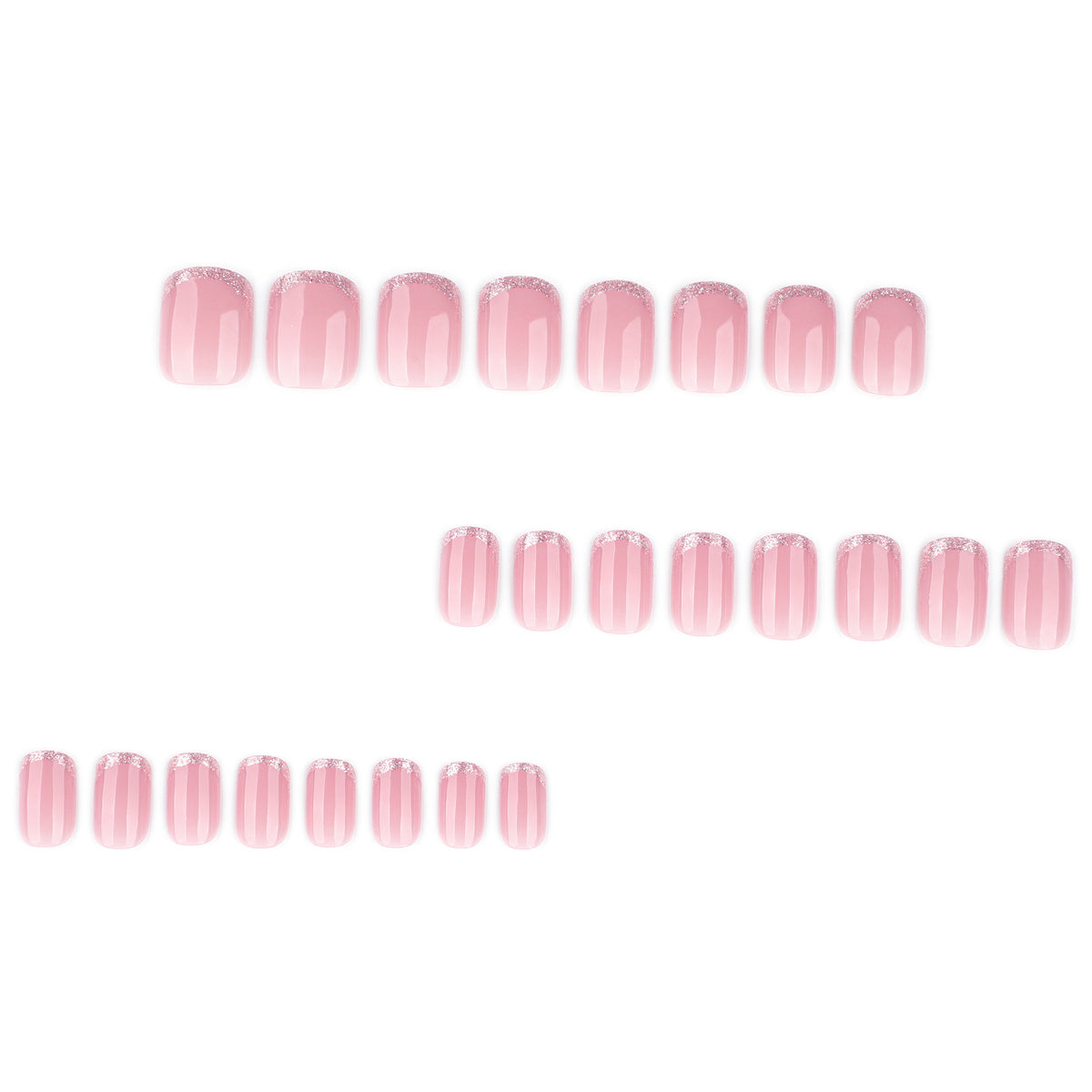 No.F708 Pink Fingernails Patch 24pcs/Set