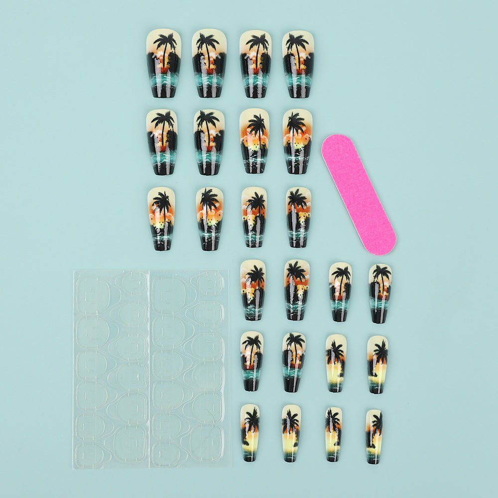 No.BH17 Coconut Trees Fingernails Patch 24pcs/Set