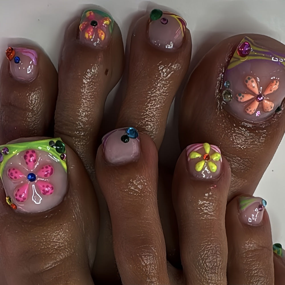 No.771 Flower Toenails Patch 24pcs/Set