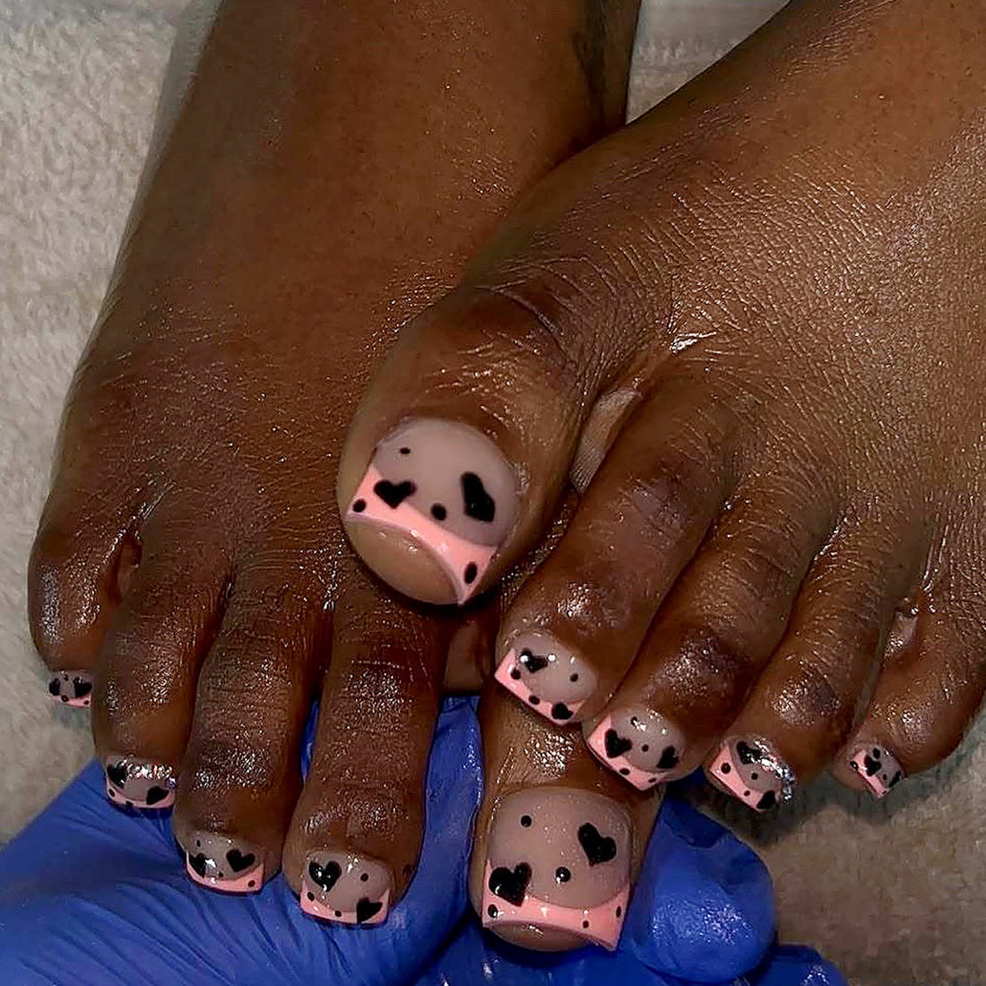 No.557 Pink Leopard Toenails Patch 24pcs/Set