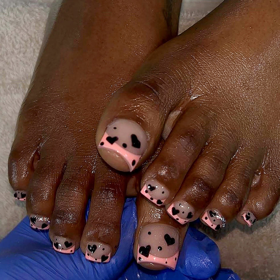 No.557 Pink Leopard Toenails Patch 24pcs/Set