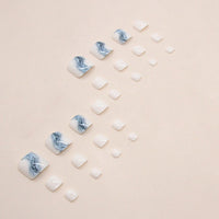 No.261 Blue & White Fresh Toenails Patch 24pcs/Set