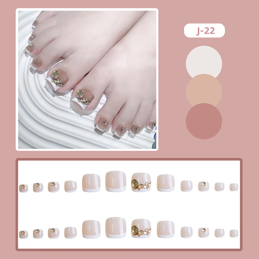 No.381 White Toenails Patch 24pcs/Set