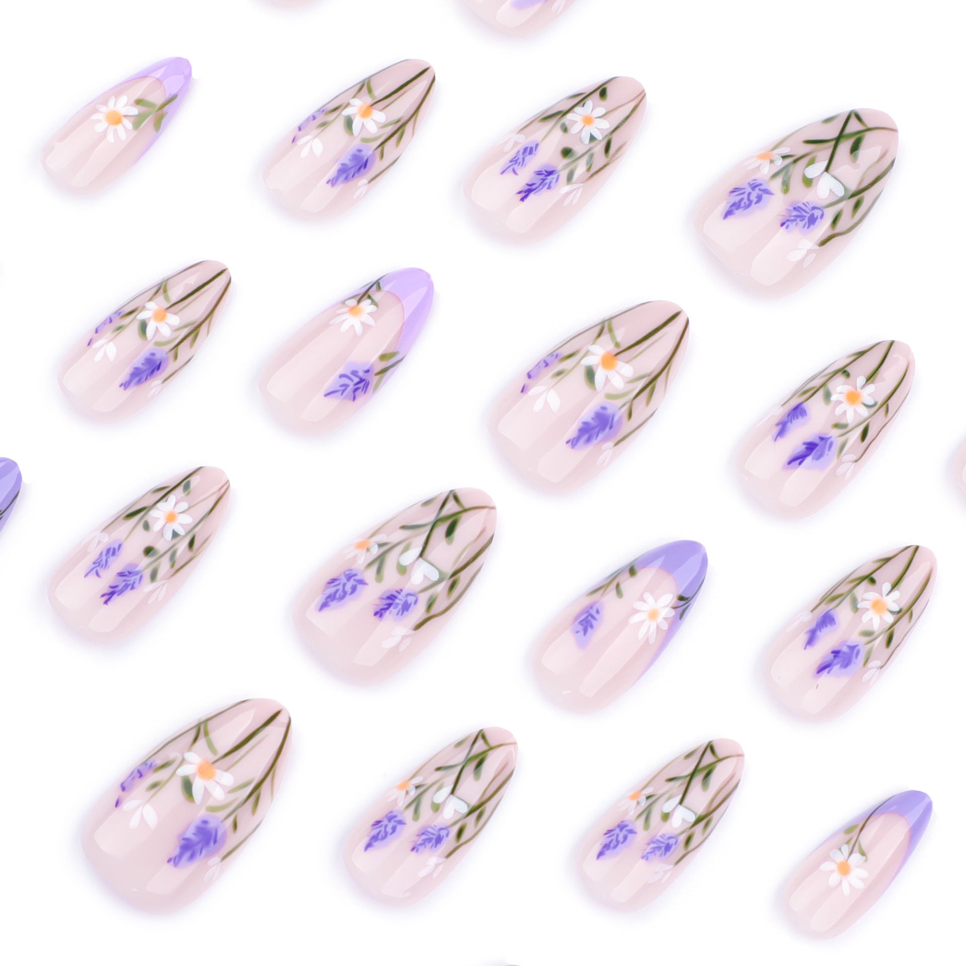 No.F369 Daisy Flower Fingernails Patch 24pcs/Set