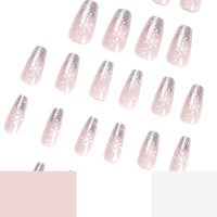 No.CM14 Christmas White Snowflakes Fingernails Patch 24pcs/Set