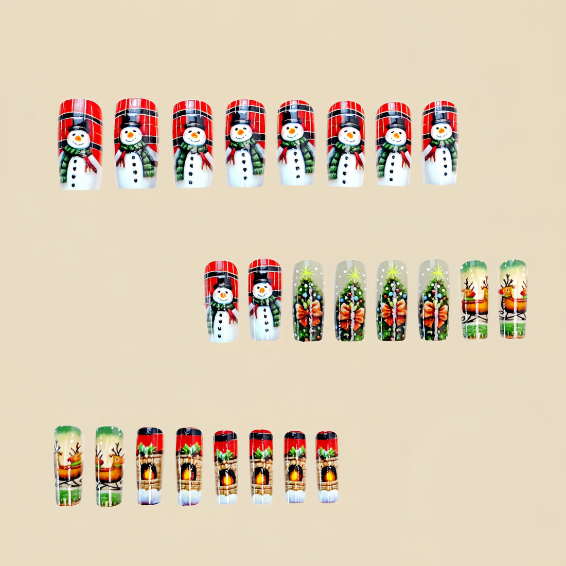 No.CM94 Christmas Yeti Elk Fingernails Patch 24pcs/Set