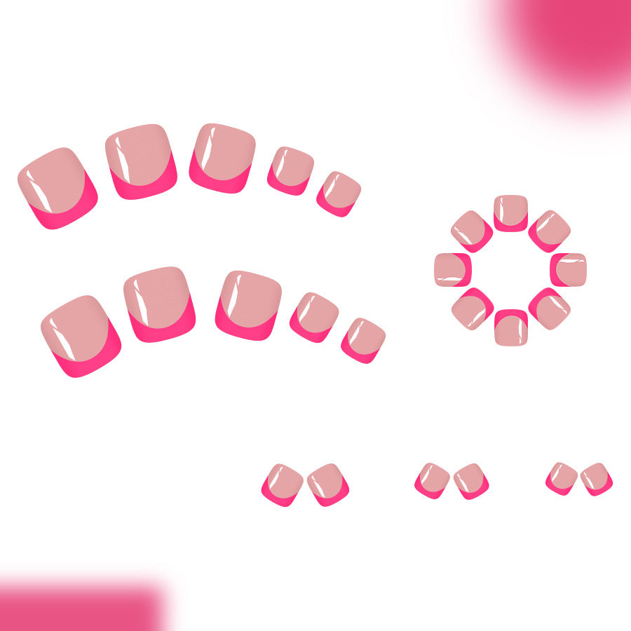 No.642 Rose Red Toenails Patch 24pcs/Set