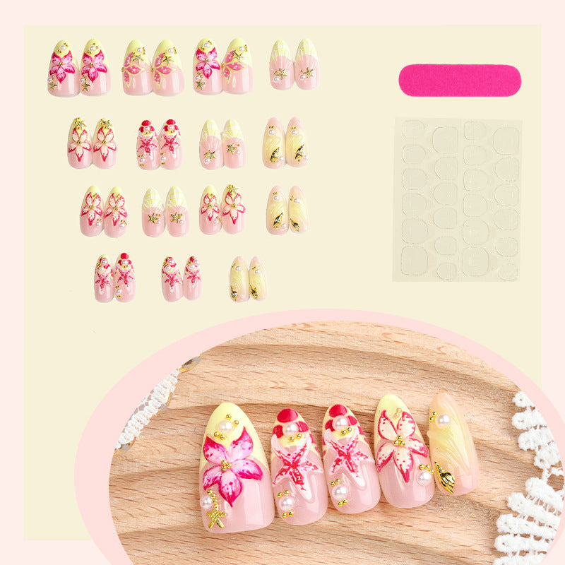 No.F631 Flower Fingernails Patch 24pcs/Set