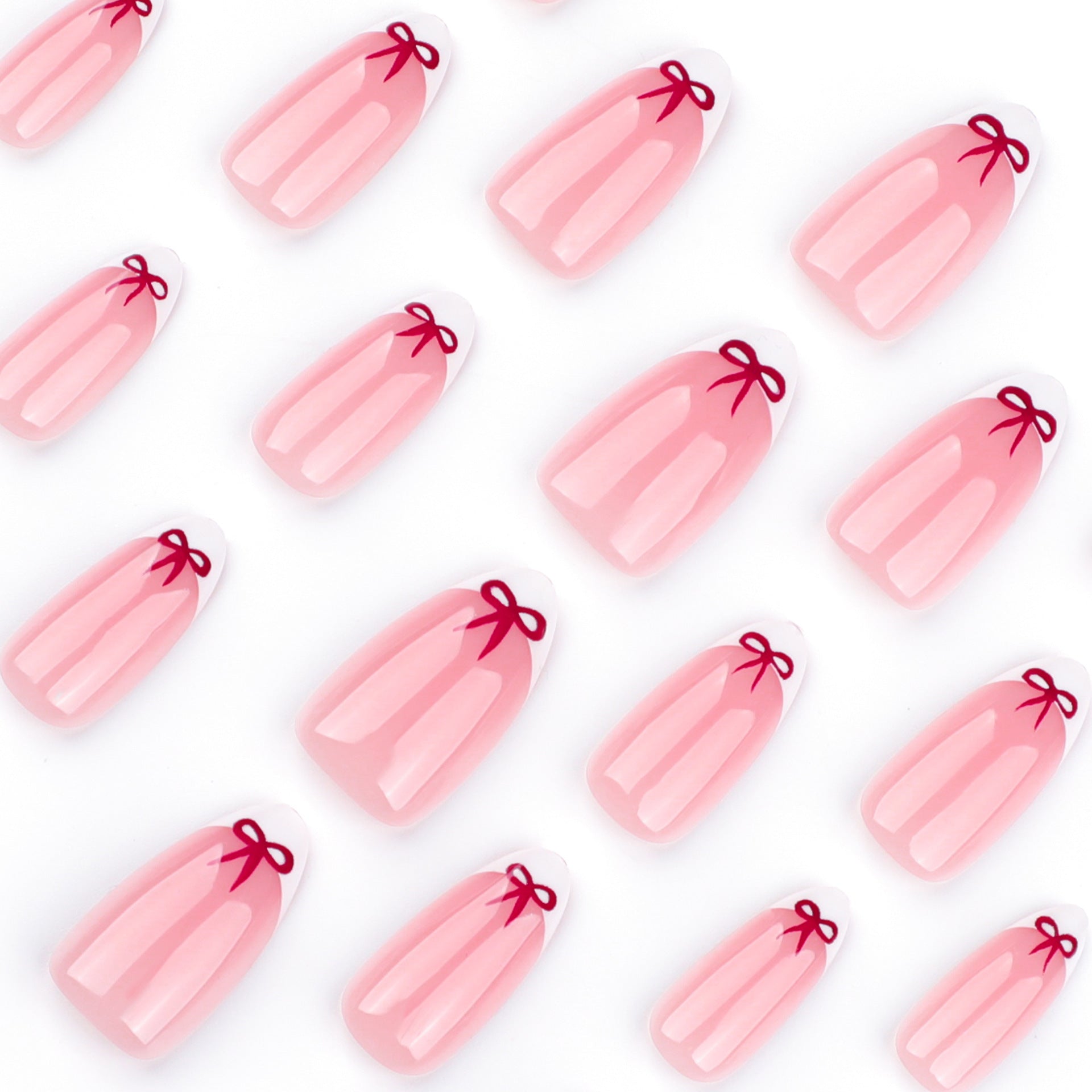 No.VN64 Valentine’s Bow Press-On Nails Set (24 Pcs)