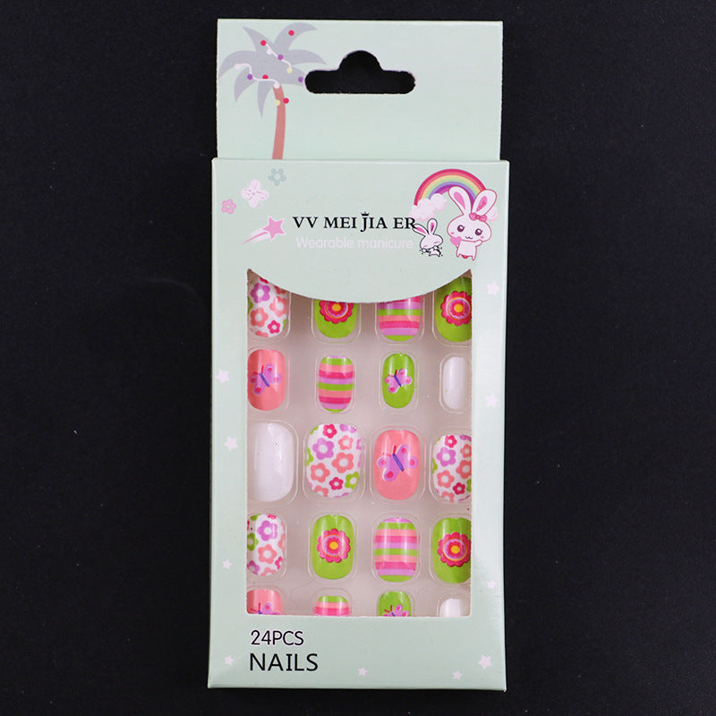 No.KD8 Cute Mini Kids Press on Fingernails 24pcs/Set