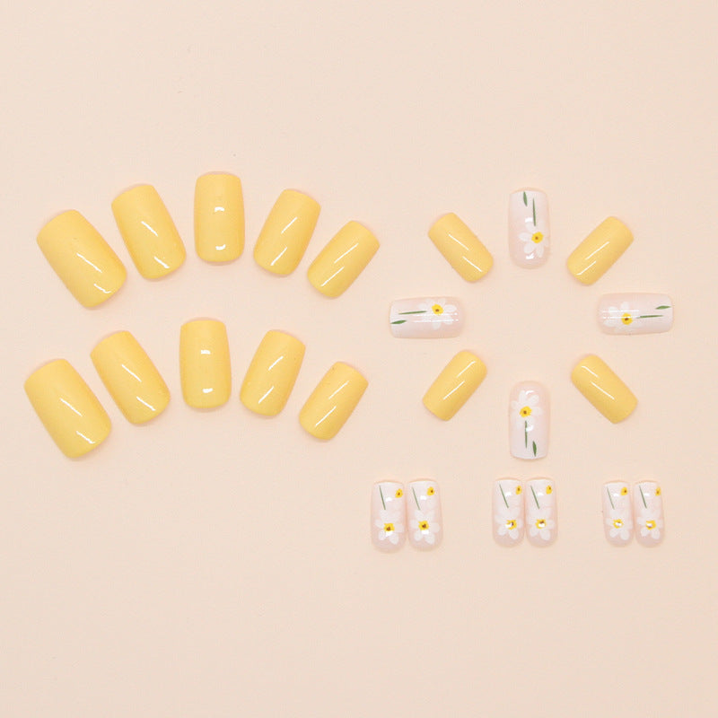 No.F100 Yellow Fingernails Patch 24pcs/Set