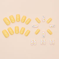 No.F100 Yellow Fingernails Patch 24pcs/Set