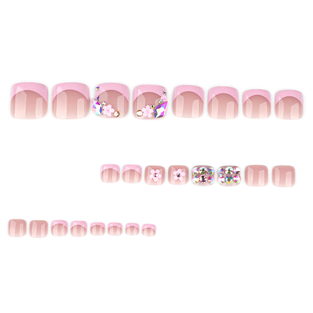 No.681 Light Pink Toenails Patch 24pcs/Set