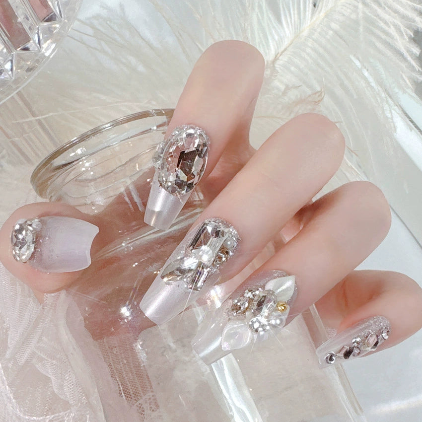No.F302 White Flash Fingernails Patch 24pcs/Set