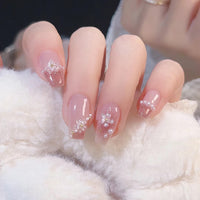 No.F236 Flower Pearls Fingernails Patch 24pcs/Set