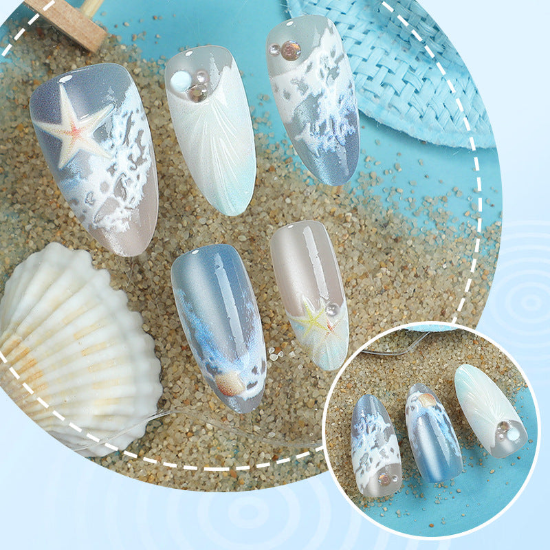 No.F586 Beach Fingernails Patch 24pcs/Set