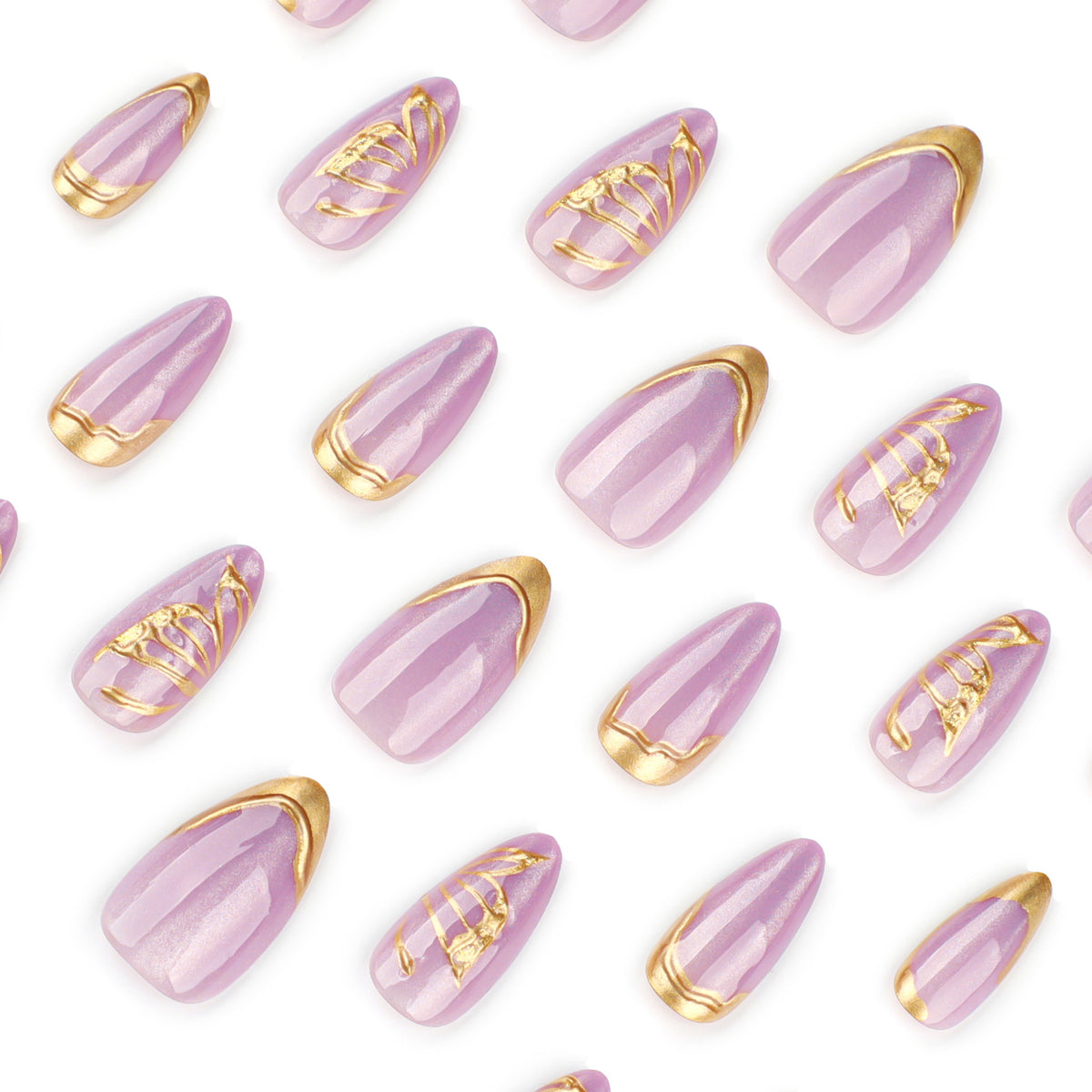 No.F538 Purple Cat's Eye Fingernails Patch 24pcs/Set