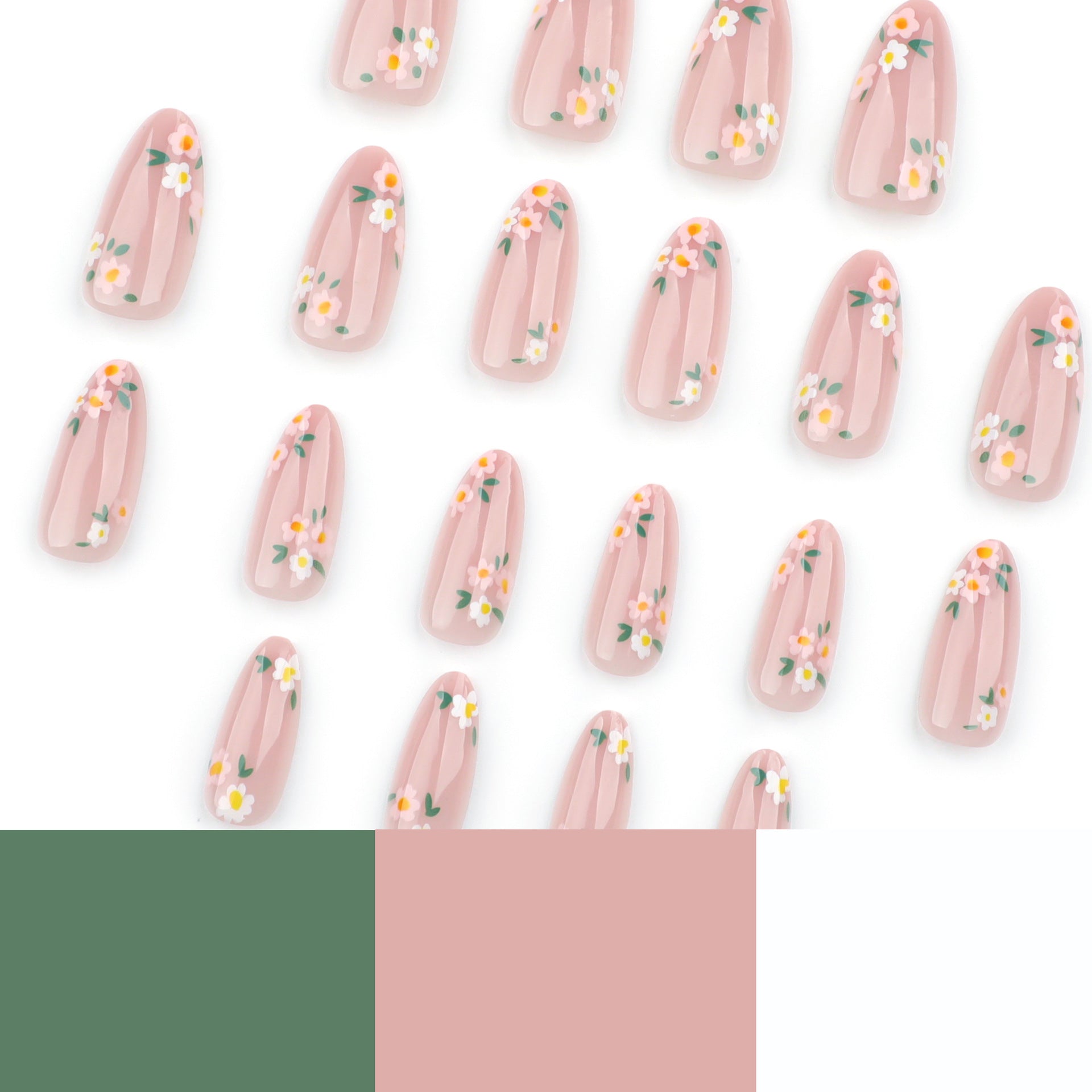 No.F635 Flowers Fingernails Patch 24pcs/Set