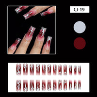 No.AW87 Halloween Red Fingernails Patch 24pcs/Set