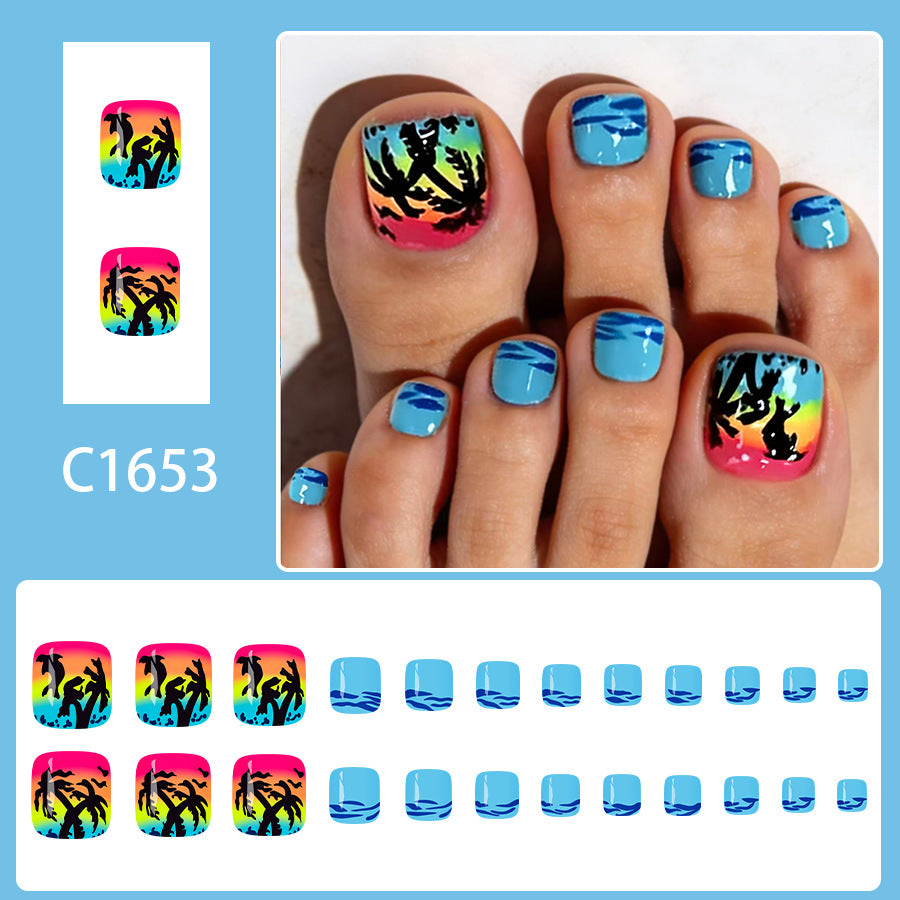 No.BH14 Coconut Trees Toenails Patch 24pcs/Set