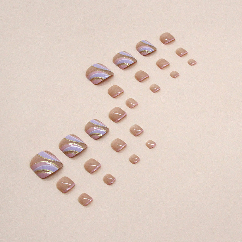 No.260 Glitter Pink Toenails Patch 24pcs/Set