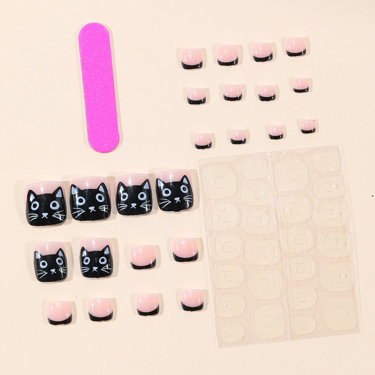 No.731 Cute Cat Toenails Patch 24pcs/Set