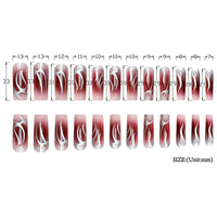 No.AW87 Halloween Red Fingernails Patch 24pcs/Set