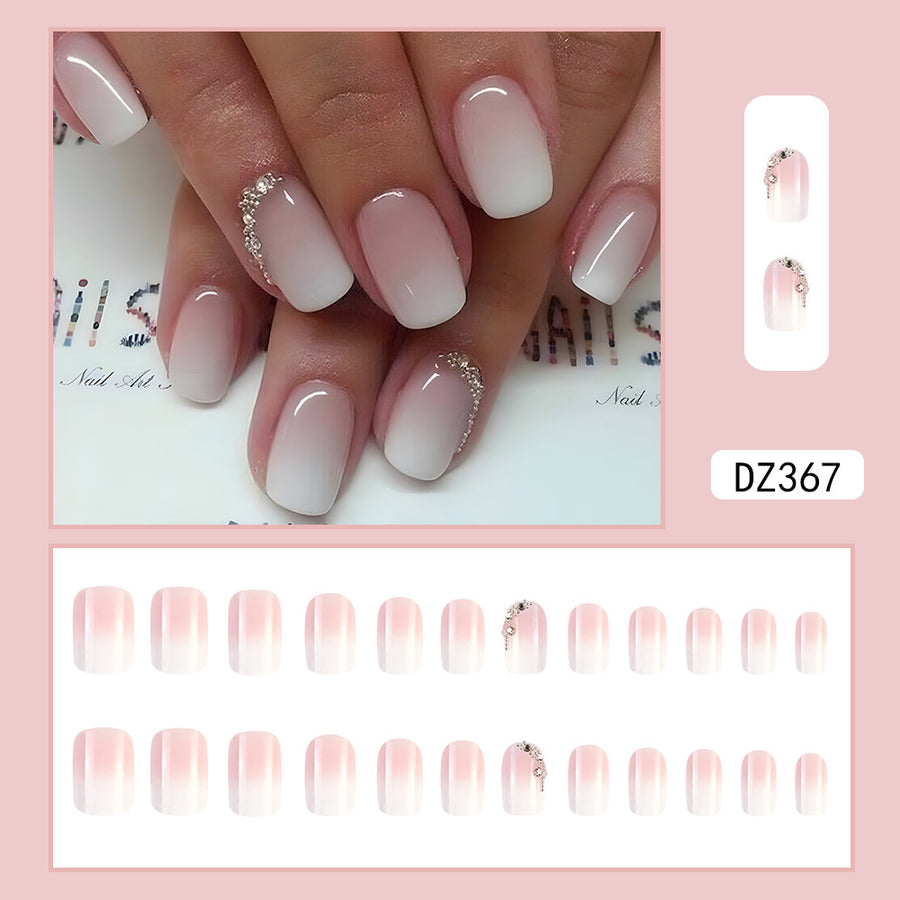 No.F25 Gradient Jelly Powder Fingernails Patch 24pcs/Set