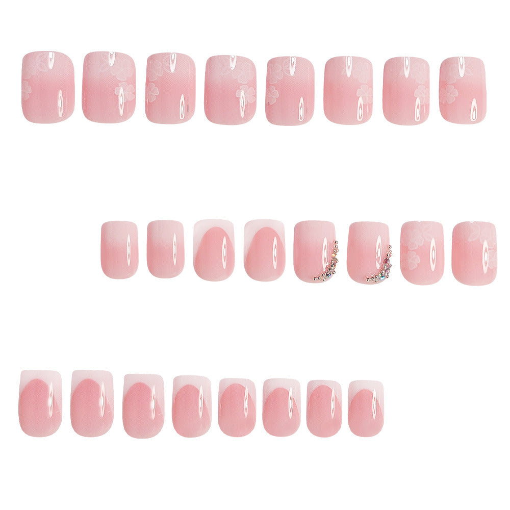No.F748 Pink Fingernails Patch 24pcs/Set