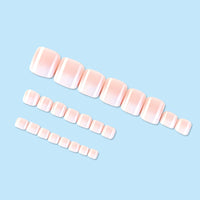 No.299 Pink&white Gradient Toenail Patch 24pcs/Set