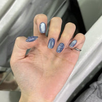 No.F392 Blue Butterfly Cat's Eye Fingernails Patch 24pcs/Set