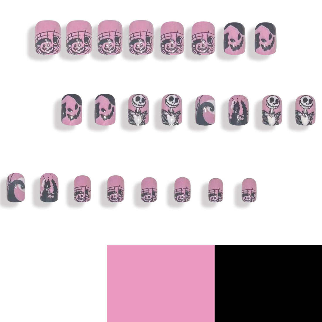 No.AW94 Halloween Pink Fingernails Patch 24pcs/Set