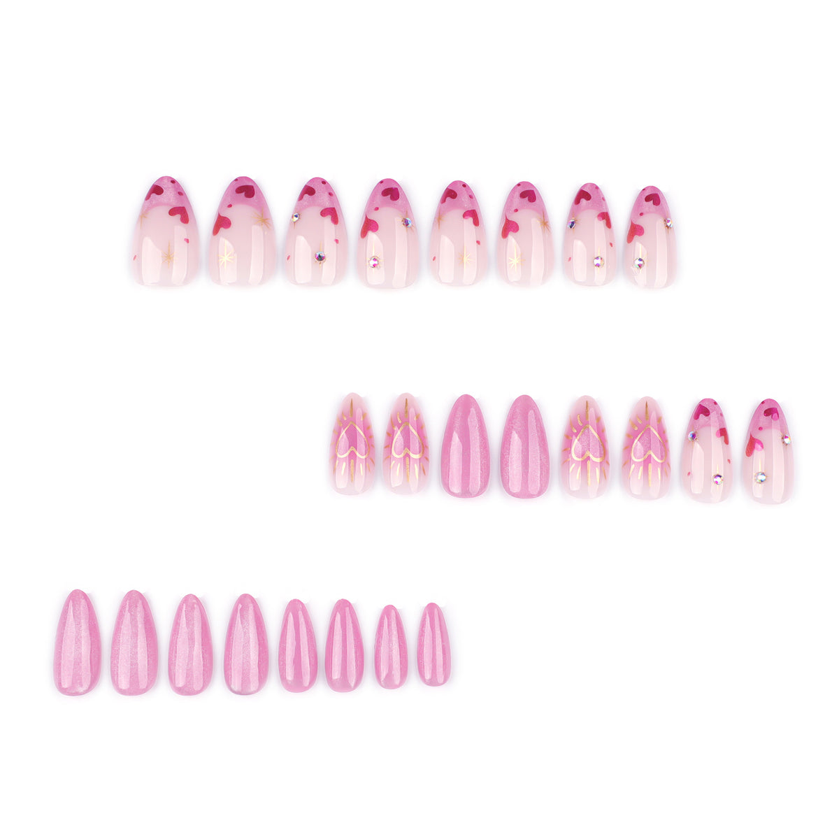 No.F526 Pink Cat's eye Fingernails Patch 24pcs/Set