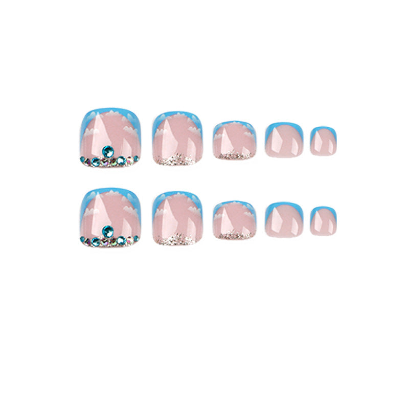 No.524 Blue Sky Toenails Patch 24pcs/Set