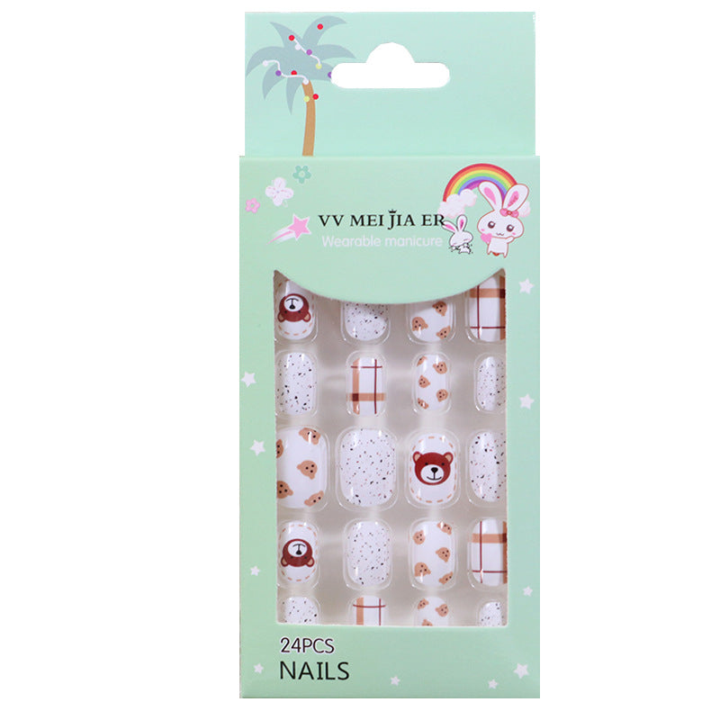 No.KD9 Cute Mini Kids Press on Fingernails 24pcs/Set