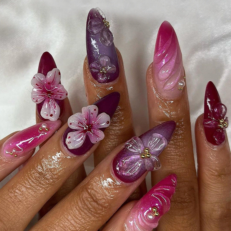 No.F437 Flowers Fingernails Patch 24pcs/Set