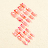 No.F87 Red Flame Gradient Fingernails Patch 24pcs/Set