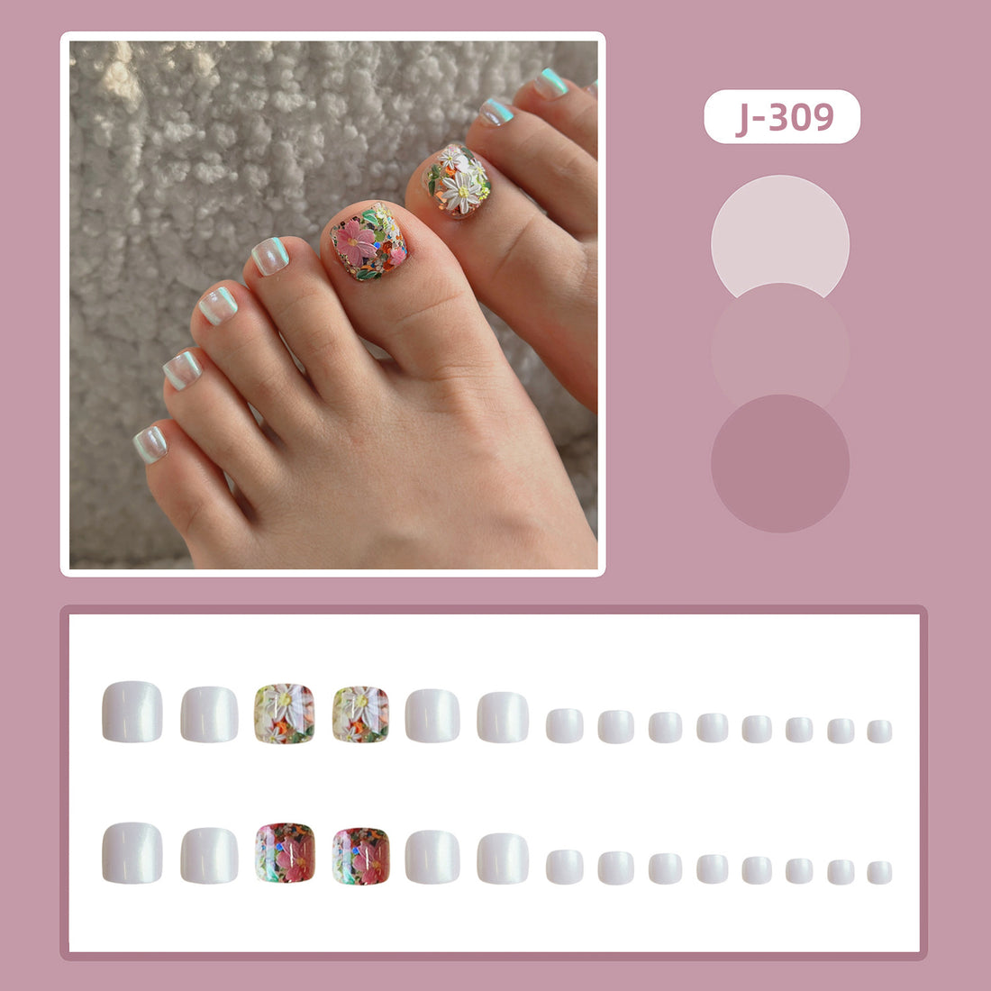 No.669 Colorful Toenails Patch 24pcs/Set