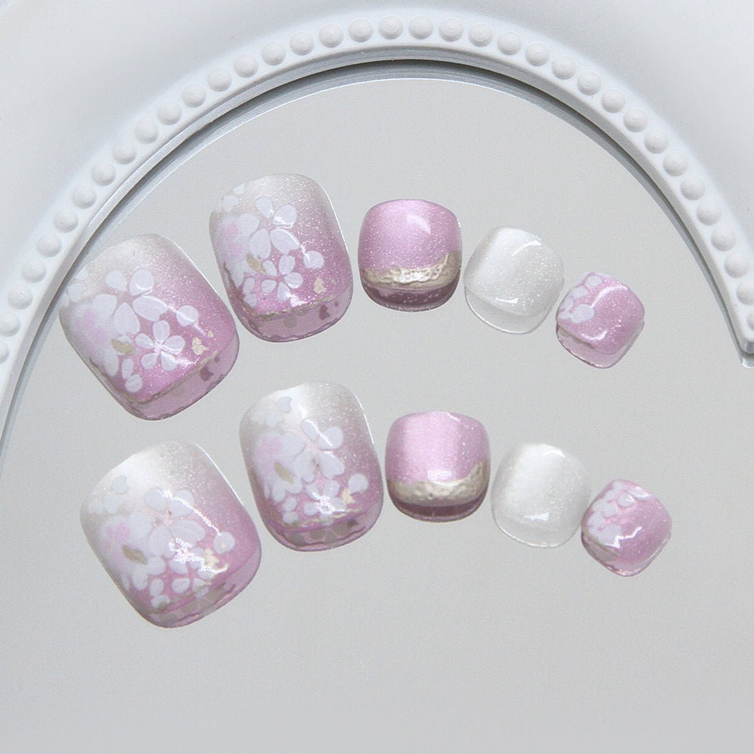 No.PSN162 Purple Cat's Eye Hand & Toe Pair Set-48pcs