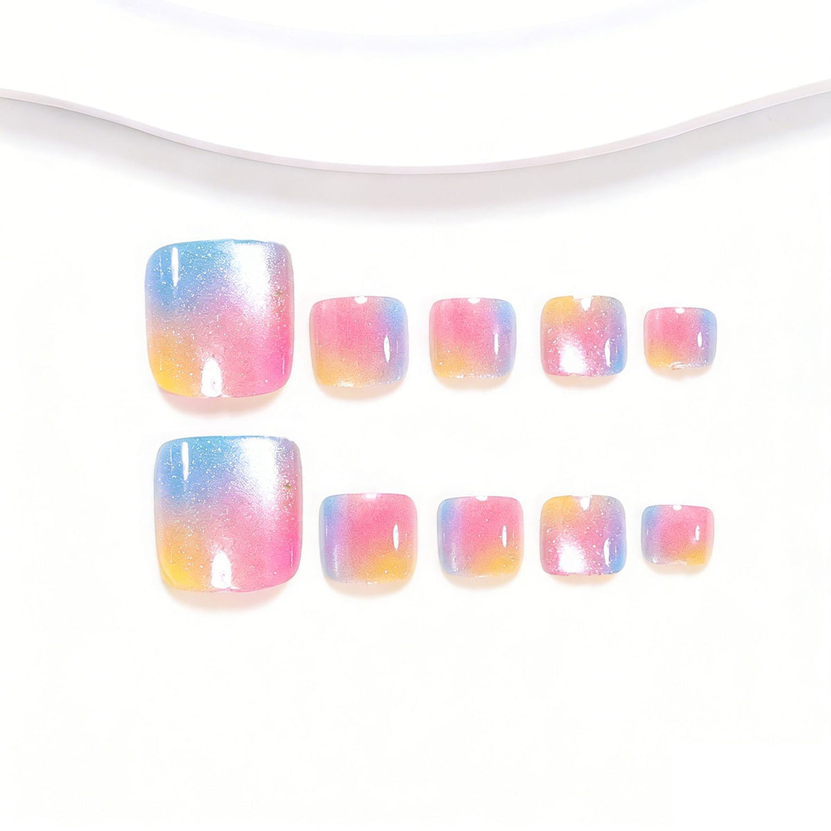 No.737 Rainbow Cat's Eye Toenails Patch 24pcs/Set